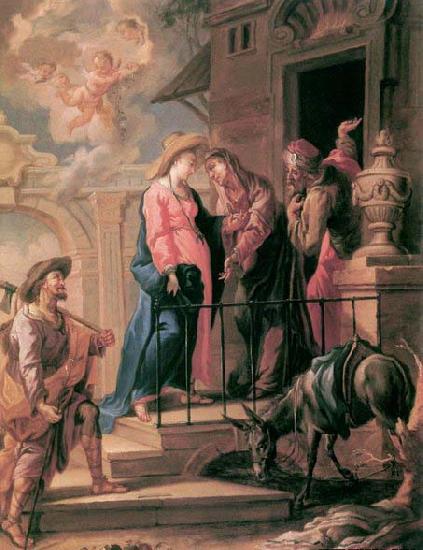 UNTERBERGER, Michelangelo Visitation - Oil on canvas France oil painting art